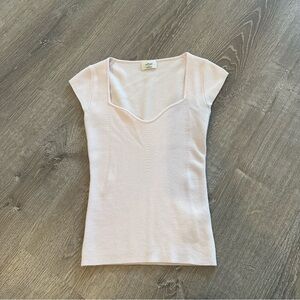 Aritzia Wilfred light pink knit top Size XS